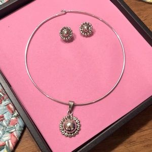 Sterling necklace pendant & post earrings